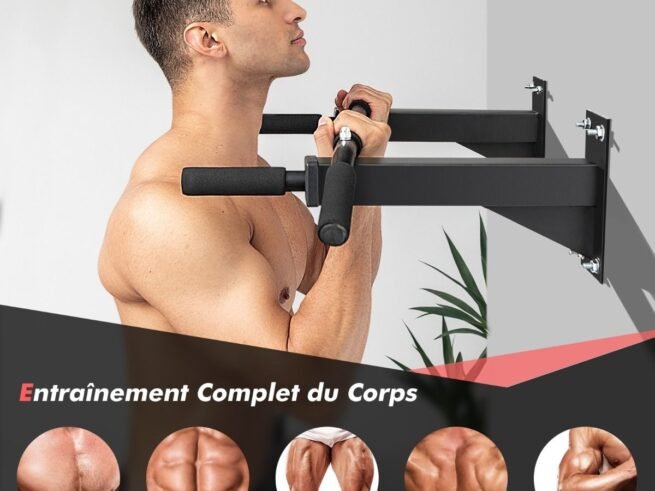 Wall Pull Up Bar Power Strips Foam Handles Load 200 kg