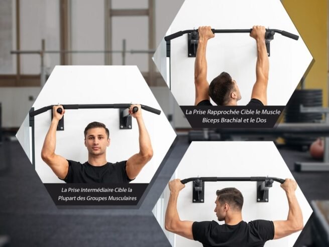 Wall Pull Up Bar Power Strips Foam Handles Load 200 kg