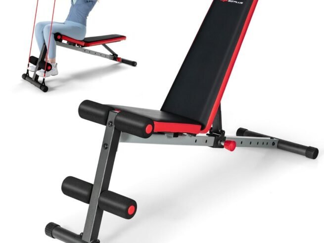 Sit Up Weight Bench Adjustable Backrest in 9 Positions for Home Strength Training