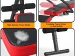 Foldable Abs and Sit-up Weight Bench with 5 Foam Rollers Load 130KG