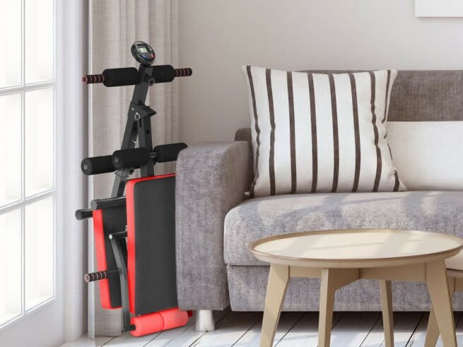 Foldable Abs and Sit-up Weight Bench with 5 Foam Rollers Load 130KG