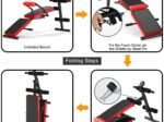 Foldable Abs and Sit-up Weight Bench with 5 Foam Rollers Load 130KG