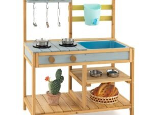 Wooden Children's Kitchen with 700 ml Water Tank and Faucet