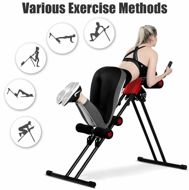 Foldable Abdominal Machine Trainer 4 Adjustable Resistance with LCD Screen