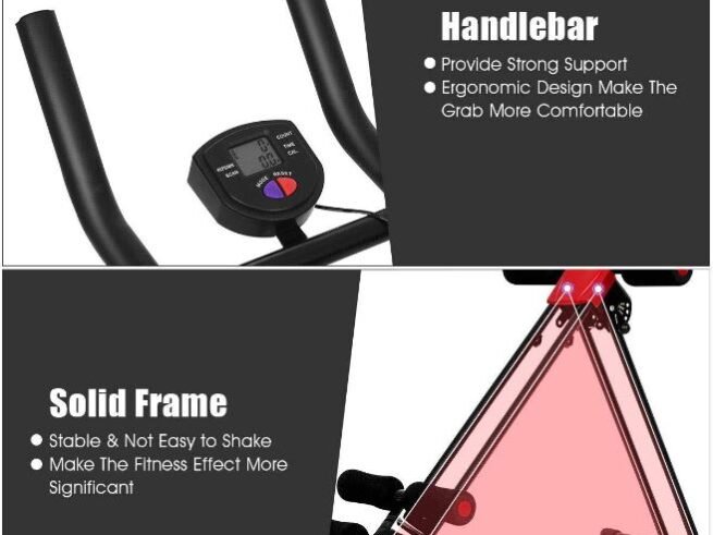 Foldable Abdominal Machine Trainer 4 Adjustable Resistance with LCD Screen