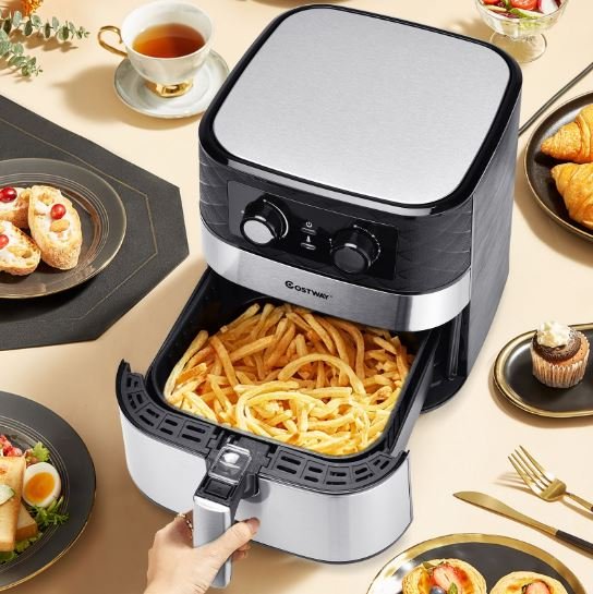 5L Hot Air Fryer 1700W Oil-Free Fryers Non-Stick Basket