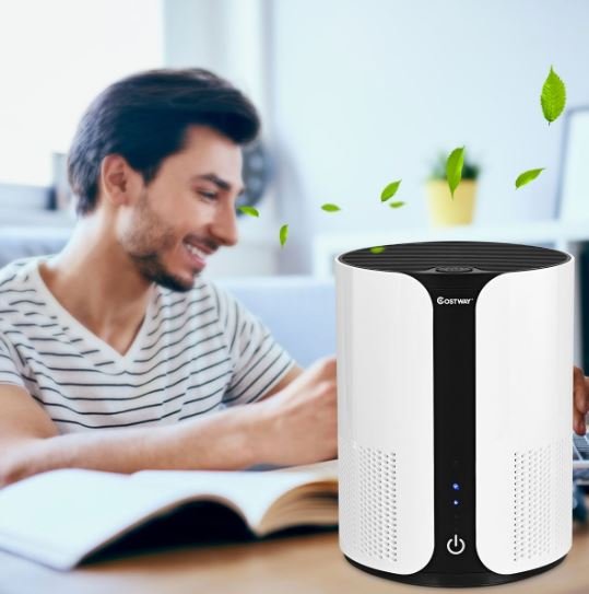 Powerful Silent Air Purifier CADR 150m3/h 21 x 21 x 28CM White