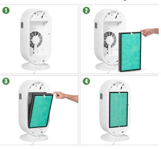 Air Purifier with Smart Sensor System Timer LED Display Panel
