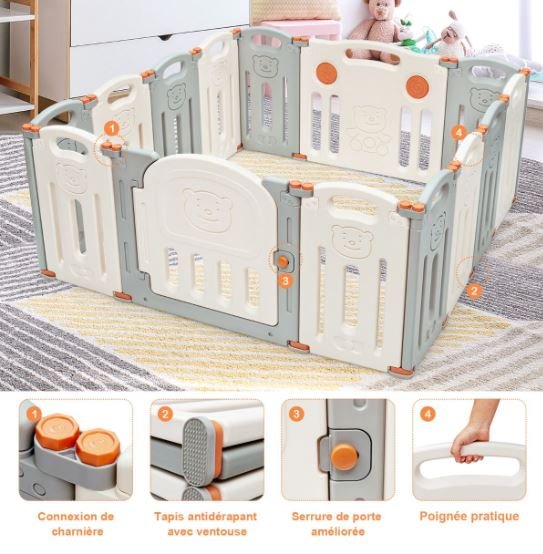 14 Piece Baby Playpen Large Child Barrier Door