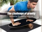 Balance Training Board with Roller and Non-Slip Mat Blue
