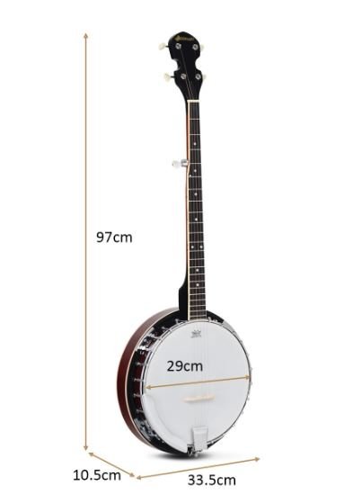 5 String Banjo 39 Inch Remo Head 24 33.5 x 10.5 x 97CM