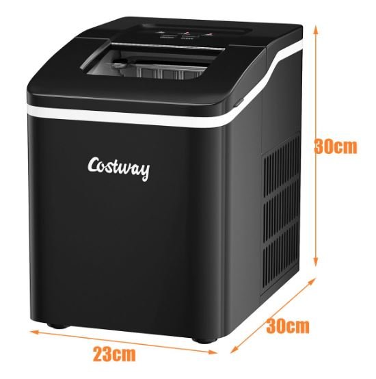 Ice Maker 12KG/24H 9 Ice Cubes per 8 Min with 1.6L Tank Self-Cleaning