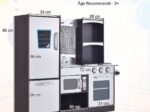 Children's Kitchen in Non-Toxic Fir with 2-Tier Refrigerator, Sink, Oven