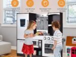Children's Kitchen in Non-Toxic Fir with 2-Tier Refrigerator, Sink, Oven
