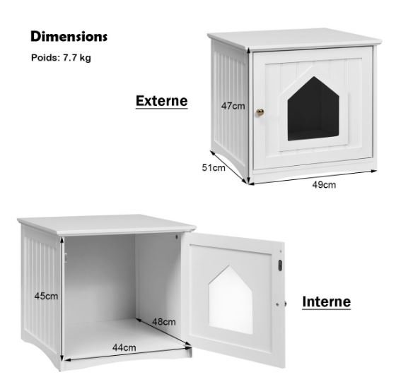 High Quality Durable Wooden Cat House 51 x 49 x 47 CM