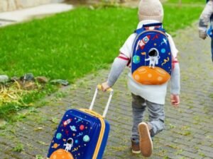 18" Children's Suitcase and 12" Backpack Hand Luggage with 4 Wheels