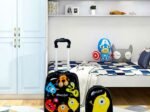 Children's Suitcase on Wheels 16'' + 12'' Backpack Luggage Set Little Monster