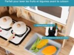 Children Kitchen with Microwave Oven Faucet 5 Accessories Imitation Toy