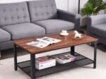 Industrial Coffee Table Modern Wood Metal 106 x 60 x 45 cm