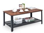 Industrial Coffee Table Modern Wood Metal 106 x 60 x 45 cm