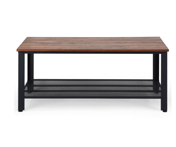 Industrial Coffee Table Modern Wood Metal 106 x 60 x 45 cm
