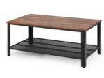 Industrial Coffee Table Modern Wood Metal 106 x 60 x 45 cm
