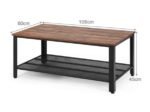 Industrial Coffee Table Modern Wood Metal 106 x 60 x 45 cm