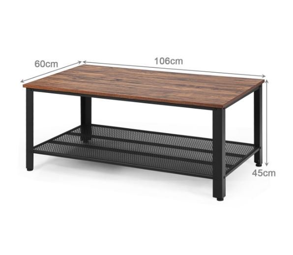 Industrial Coffee Table Modern Wood Metal 106 x 60 x 45 cm