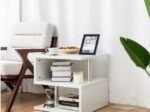 Coffee Table Side Tables with Integrated Magazine Rack 50 x 50 x 50cm