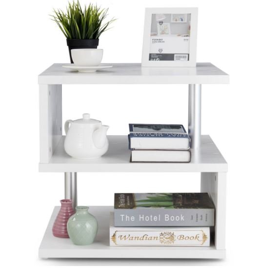 Coffee Table Side Tables with Integrated Magazine Rack 50 x 50 x 50cm