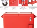 76 Liter Cooler Ice Cart Universal Casters and Bottom Shelf for Storing Ice and Drinks