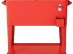 76 Liter Cooler Ice Cart Universal Casters and Bottom Shelf for Storing Ice and Drinks