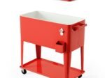 76 Liter Cooler Ice Cart Universal Casters and Bottom Shelf for Storing Ice and Drinks