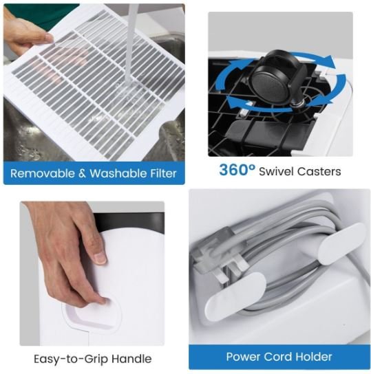 Portable 50L/Day Dehumidifier with App and Wifi 5L Water Tank 60 ㎡