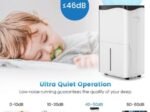 Portable 50L/Day Dehumidifier with App and Wifi 5L Water Tank 60 ㎡