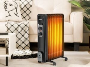 Oil Electric Radiator Space Heater 2500W 3 Power 11 Elements Adjustable Thermostat