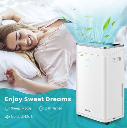 Portable Dehumidifier 25L/Day 30m2 with 6.5L Tank 24H Timer