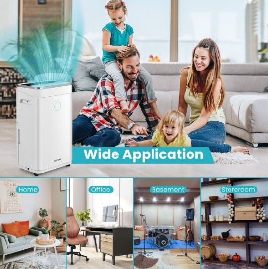 Portable Dehumidifier 25L/Day 30m2 with 6.5L Tank 24H Timer