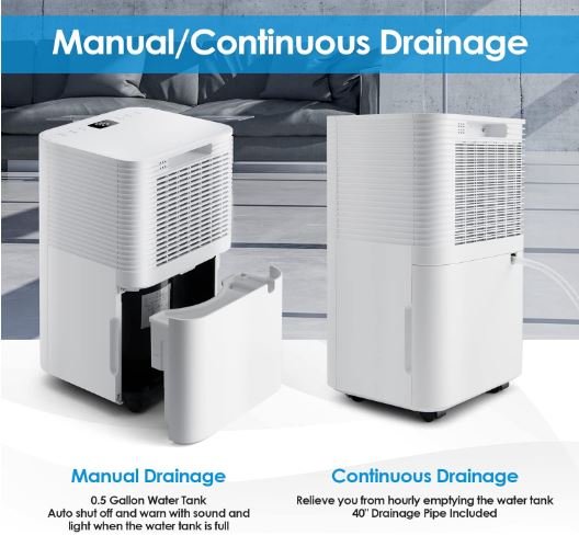 Dehumidifier 14L/Day 2L Water Tank 24H Timer 3 Modes 2 Speeds Automatic