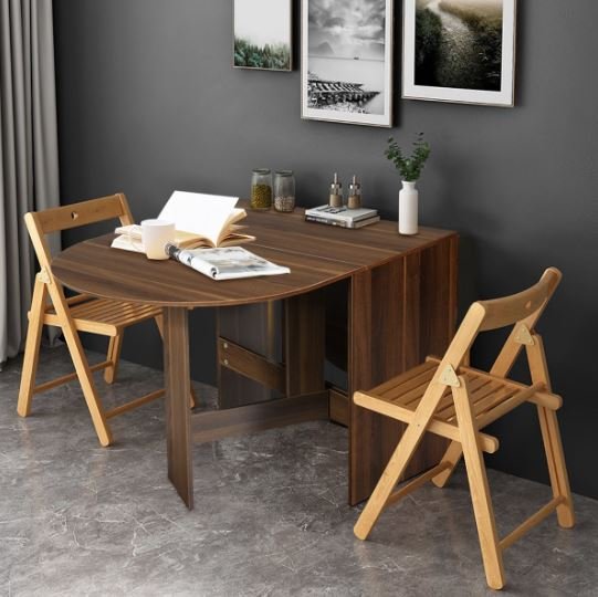Foldable Wooden Dining Table 163 x 80 x 75CM