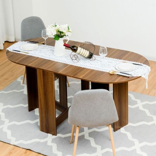 Foldable Wooden Dining Table 163 x 80 x 75CM