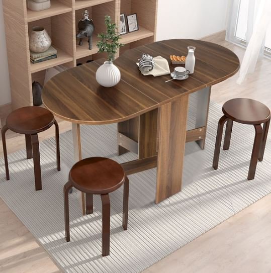 Foldable Wooden Dining Table 163 x 80 x 75CM