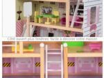 Wooden Doll House 4-Story Villa Dream Dollhouse with Accessories