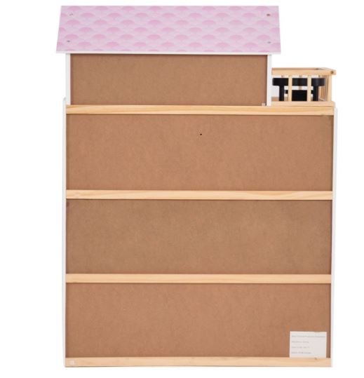 Wooden Doll House 4-Story Villa Dream Dollhouse with Accessories