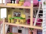 Wooden Doll House 4-Story Villa Dream Dollhouse with Accessories
