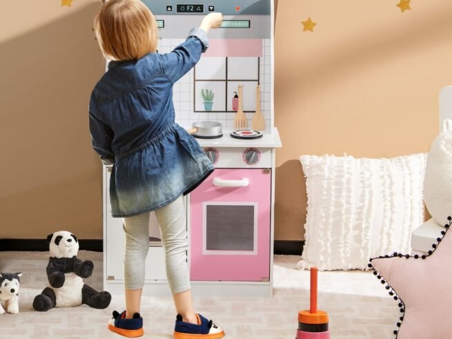 2 in 1 Dolls House with Kitchen 9 Accessories Playhouse