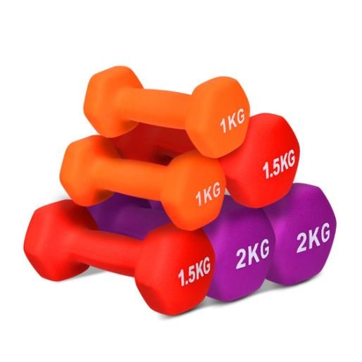 3 Pairs Dumbbells with Storage Rack 1/1,5/2kg Set