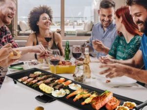 Non-stick Electric Griddle 1800W 230V 50HZ-Adjustable Thermostat 5 Levels