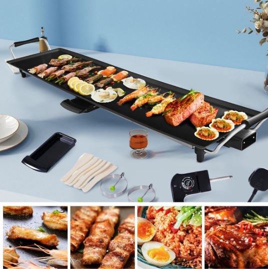 Non-stick Electric Griddle 1800W 230V 50HZ-Adjustable Thermostat 5 Levels