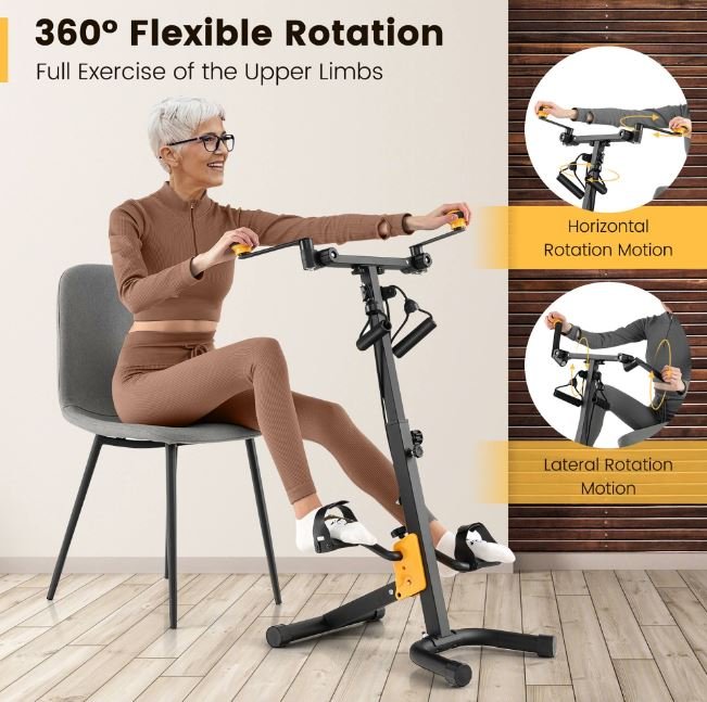 Foldable Pedal Exercise Bike Training and Coordination Full Body Workout